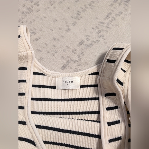DISSH Billie Butter Stripe Knit Tank Top size XL - Picture 3 of 9